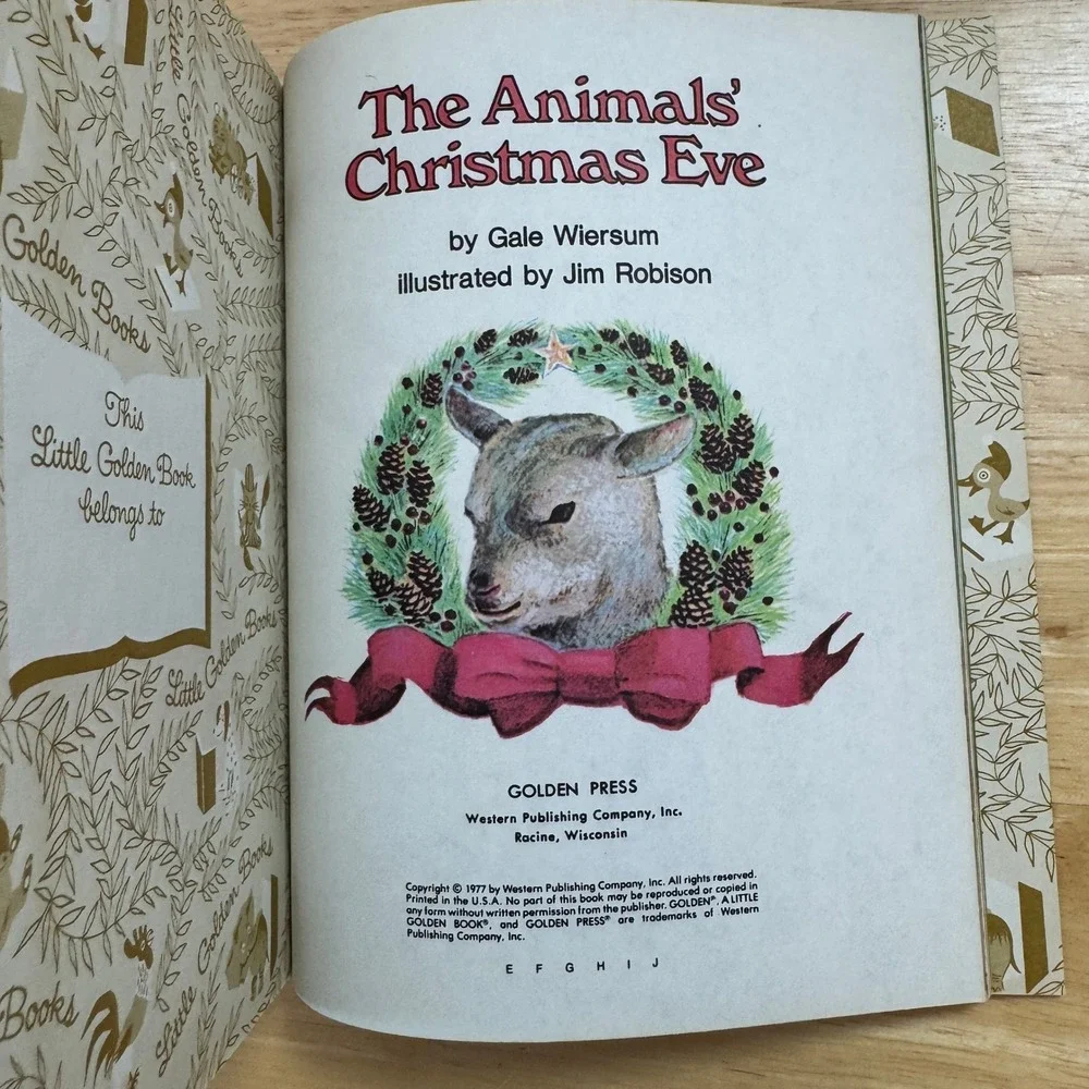 The Animals Christmas Eve‎ Little Golden Book Childrens Christmas Story Book